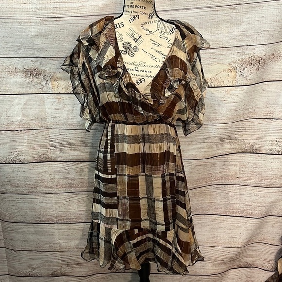 Plenty by Tracy Reese Silk Dress Ruffles Size Medium - Picture 1 of 11